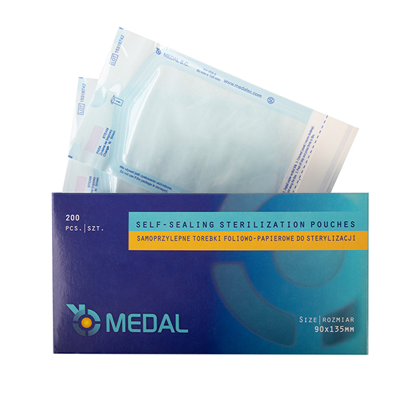 MEDAL Samoprzylepne torebki do sterylizacji foliowo-papierowe 90x135mm 200sztuk Cosmetics Zone 664542384
