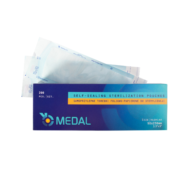 MEDAL Samoprzylepne torebki do sterylizacji foliowo-papierowe 90x230mm 200sztuk Cosmetics Zone 664542384